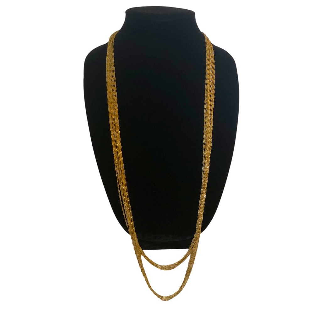 Long Gold-tone Multistrand Necklace